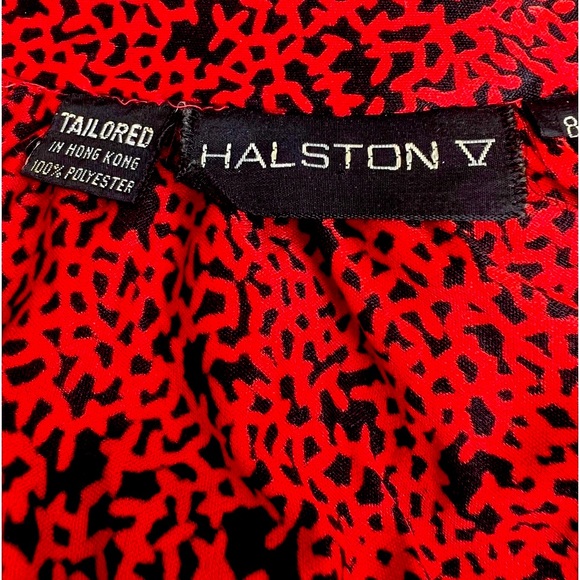 Halston V vintage late 1970s two piece skirt and blouse with tie belt size 8 - Picture 7 of 11